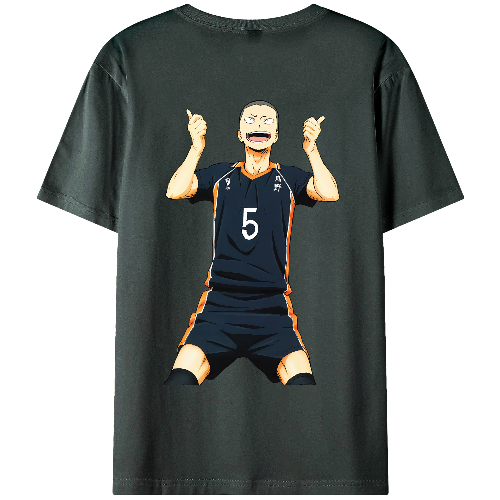 （画像用） ハイキュー!! Haikyu!! 綿100％ メンズ半袖Tシャツ（バックプリント） 通気性